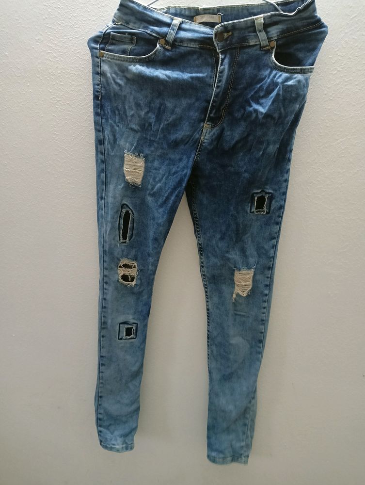 Denim Ripped Jeans For Women