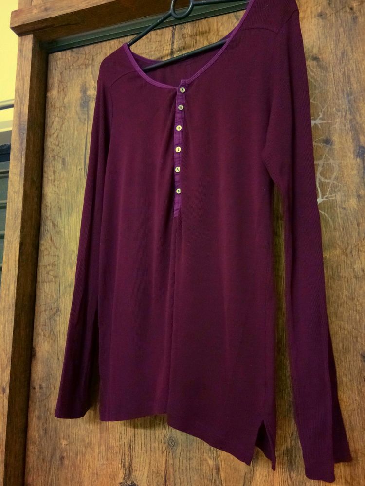 Wine Red T-shirt For Women