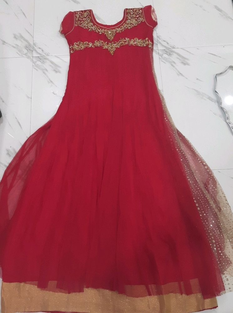 Wonderful Red Netted Gown