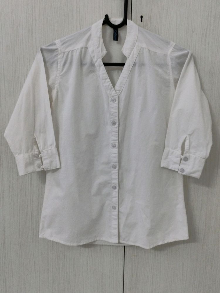 Cation Cotton White Women Shirt