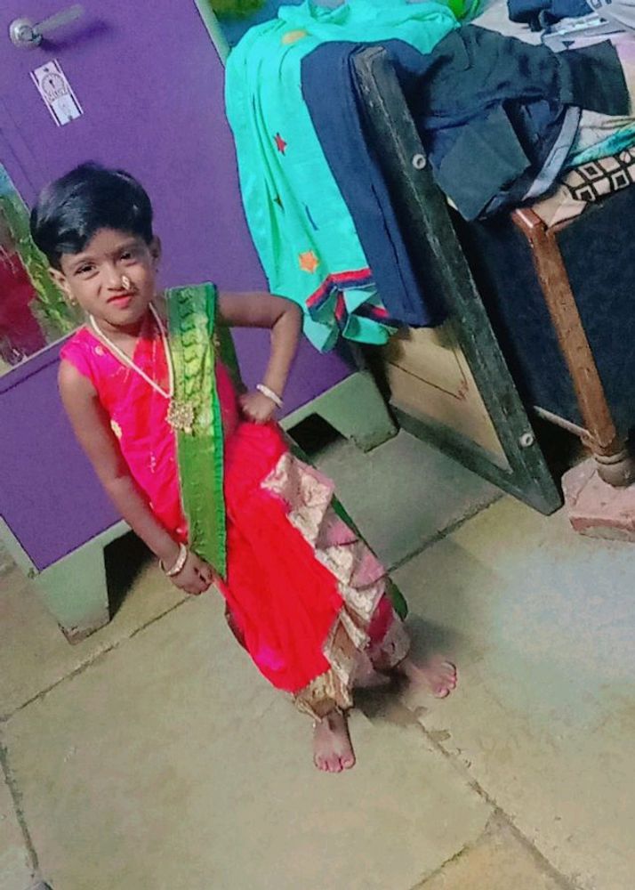 Stiched Nauvar Saree For Children