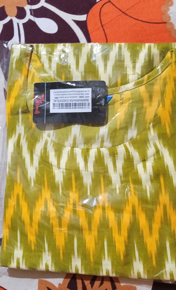 Orange yellow design kurti