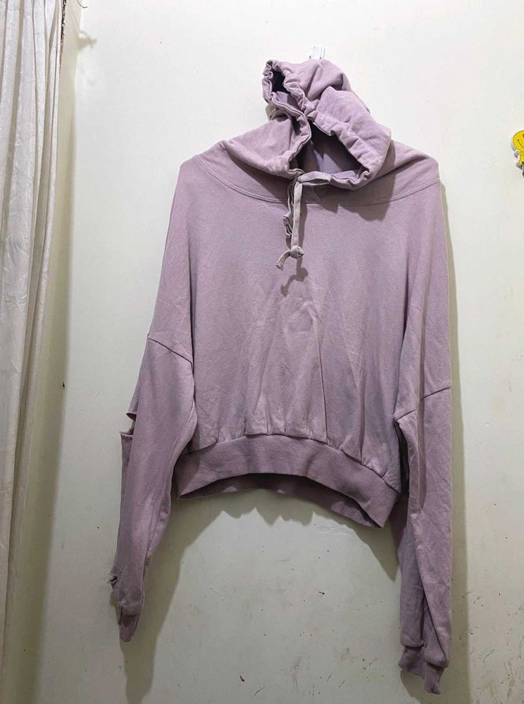 Lavender Casual Oversized Hoodie For Winter