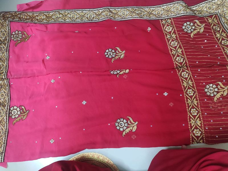 Saree used only once with blouse size 32(adjustabl