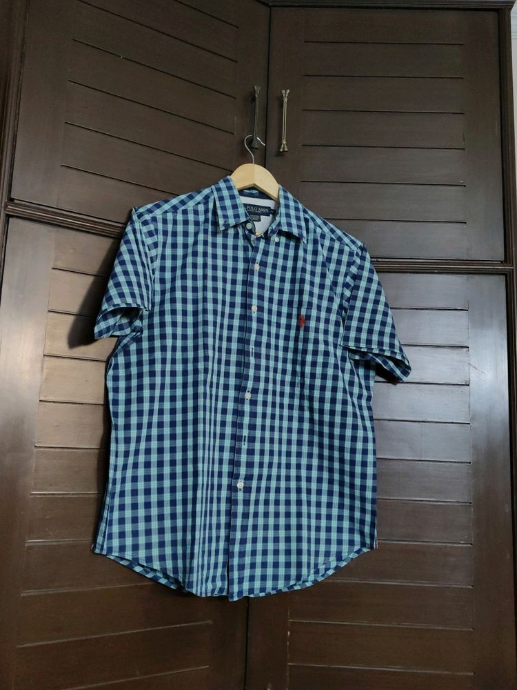 U.S Polo Assn. Men Checks Regular Fit Cotton Shirt