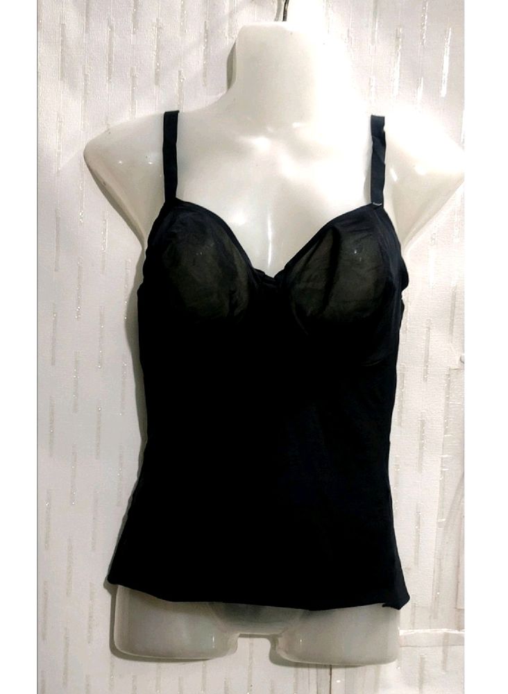 Black Fitted Top For Women's