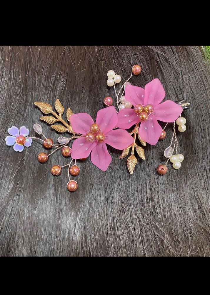 Pink Flower Hair Accessories