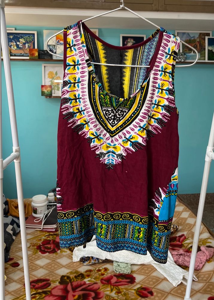 Nepali Print T Back tunic