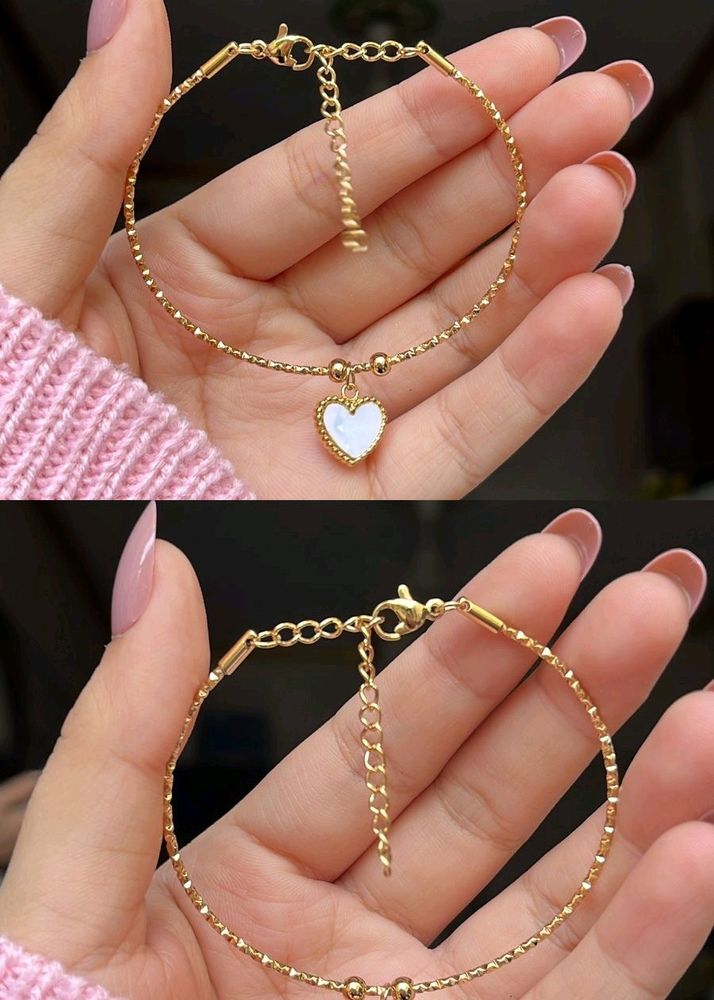 White Heart Bracelet