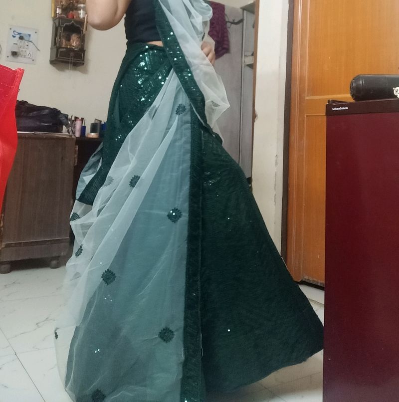 Dark Green Lehenga