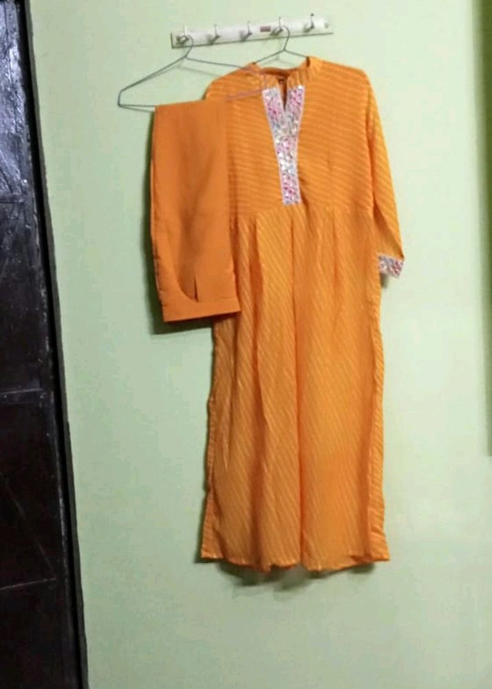 Absolutely New Beautiful A Line Kurti With Pant