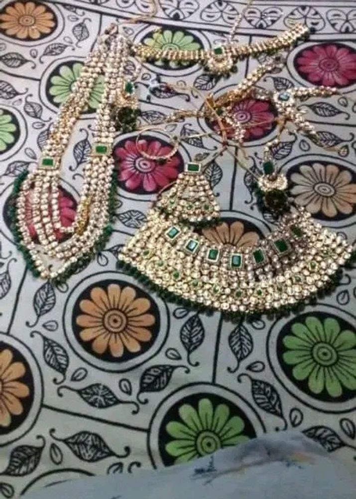 New Green Bridal Jewellery Set With Tag