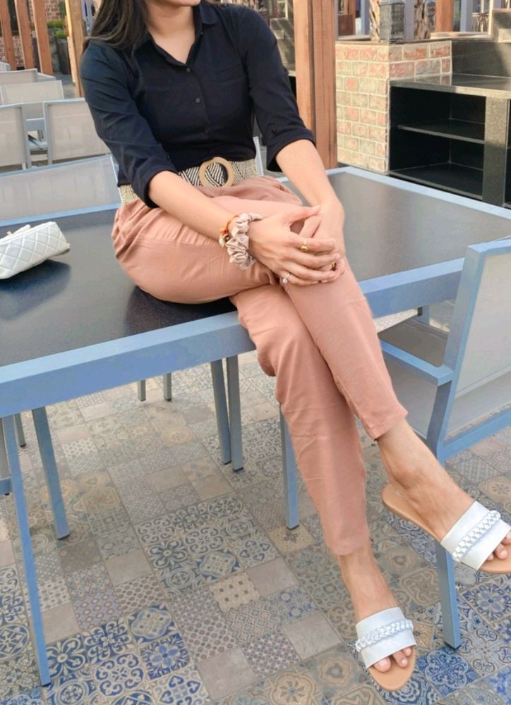 nude cotton trouser