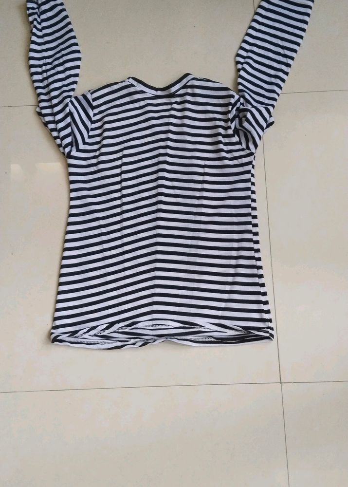 A Black Stripped T-shirt