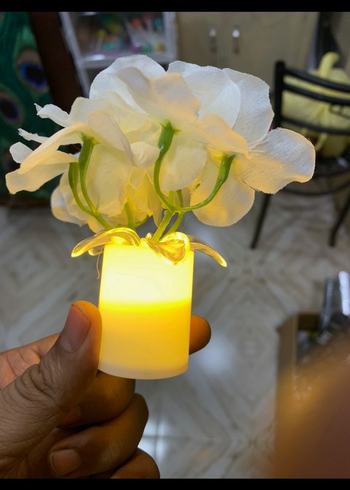 2 Piece Of Flower Led Candle