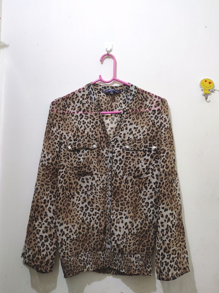 Leopard Print Top Bust 34-36 L-25