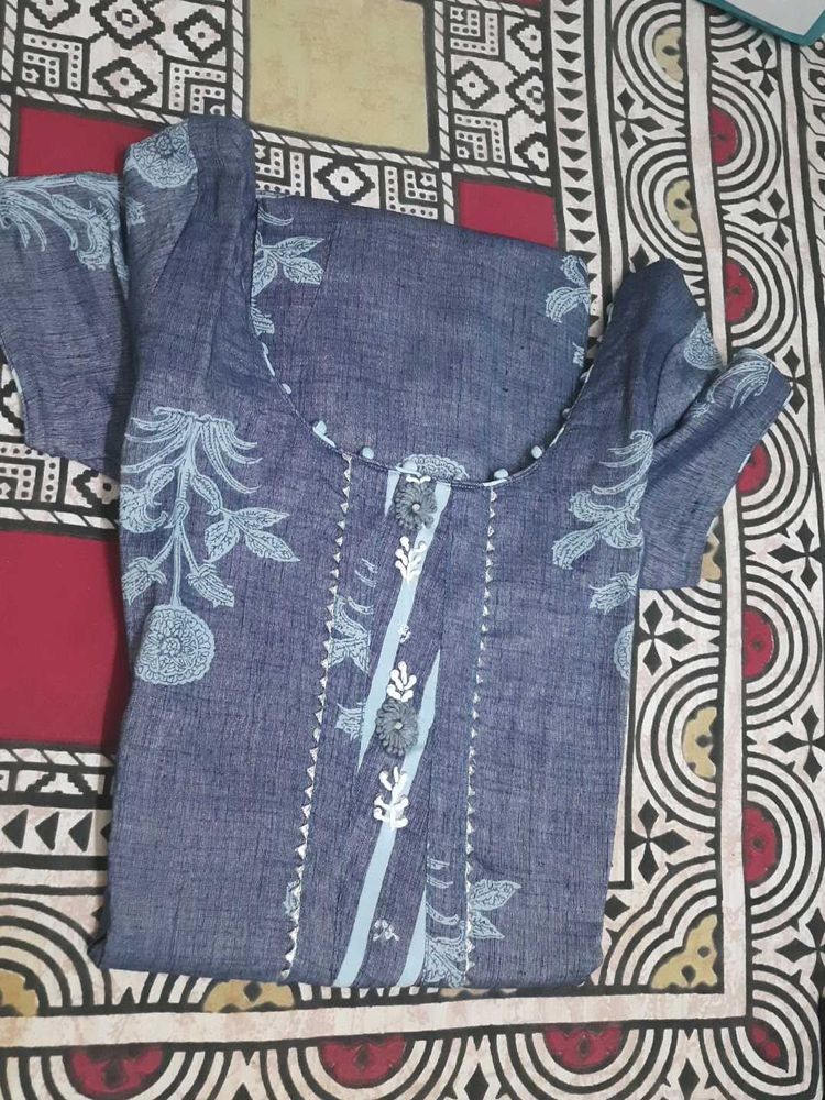 Blue Stitched Kurti