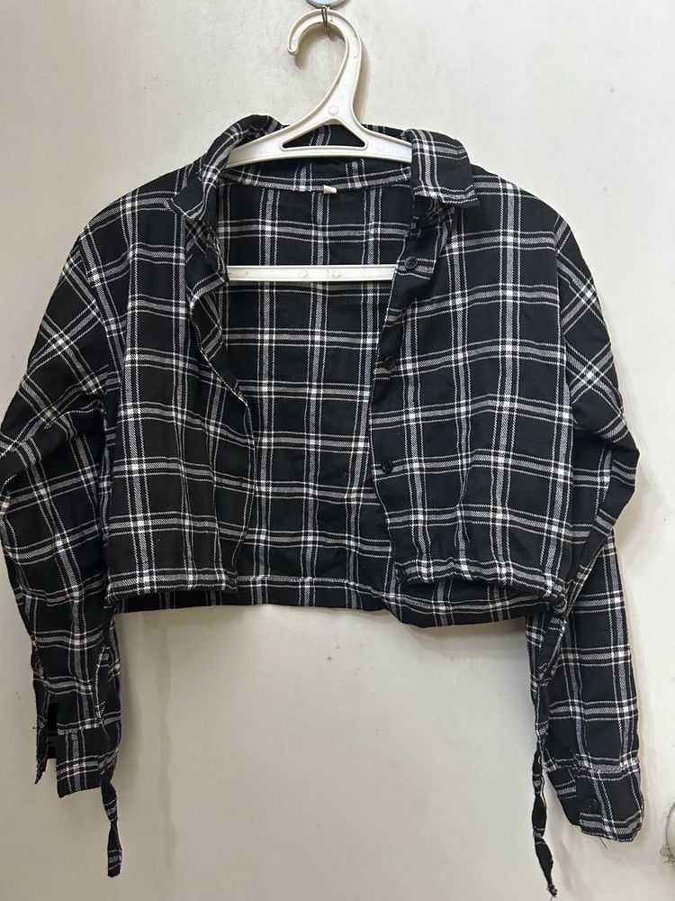 checker Cropped shirt