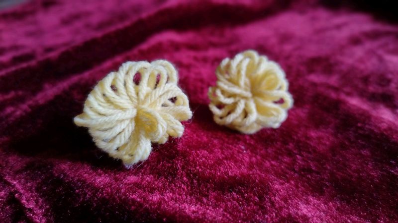 Wool Thread Earrings