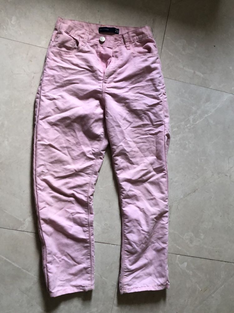 Straight Fit Pink Jeans