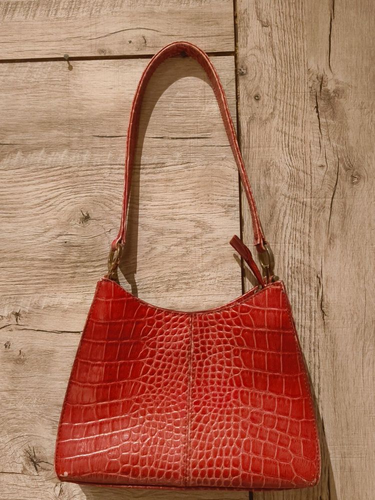 Y2k Red Bag Real Leather