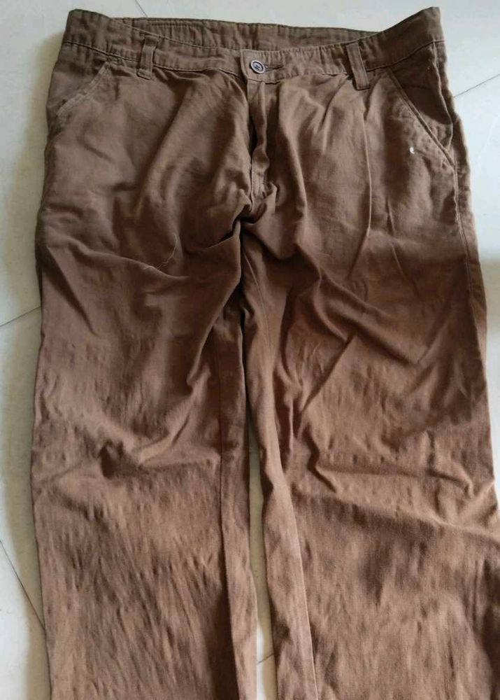 Brown Cotton Pant