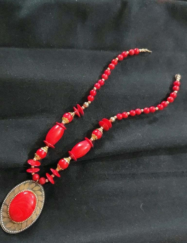 Red Marble Necklace.