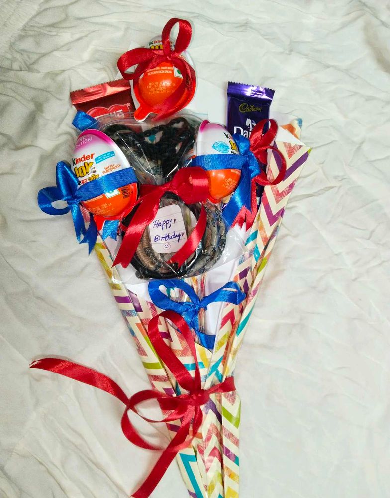 Handmade Kinder Joy And Chocolate Bouquet