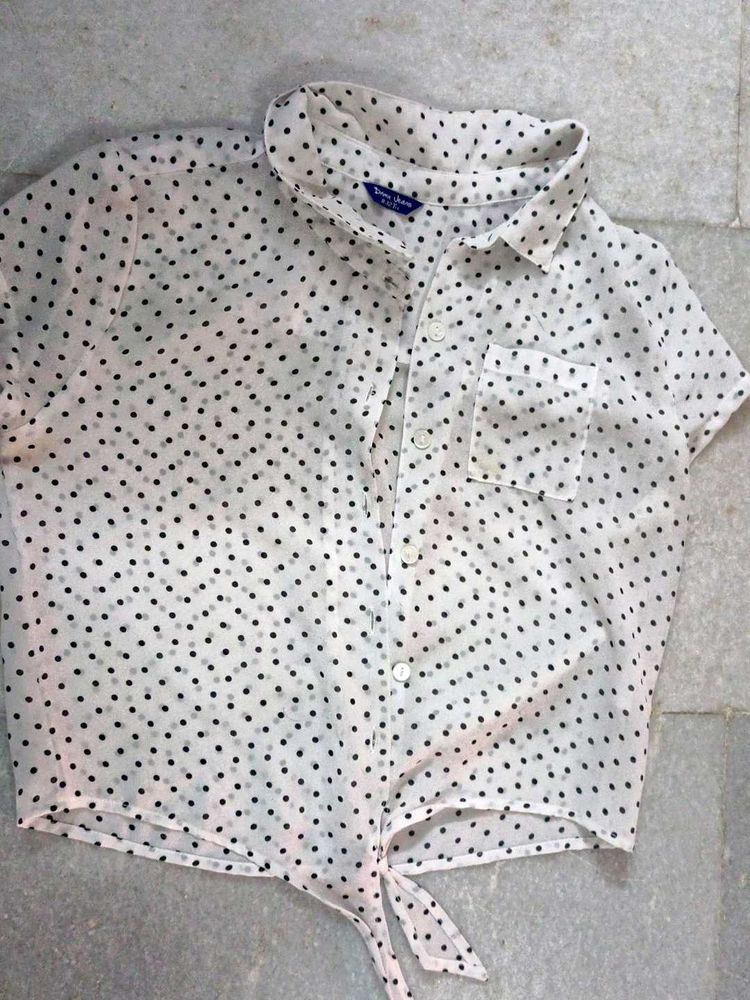 White Shirt With Polka Dots