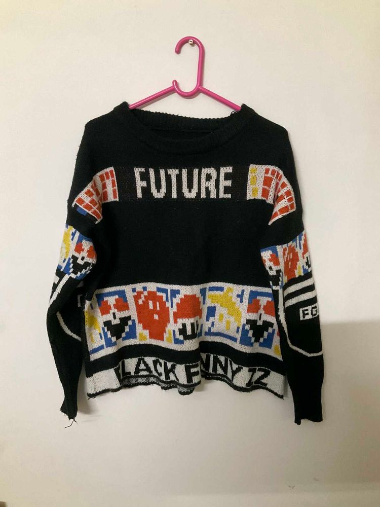 Y2K Print Sweater 🔥