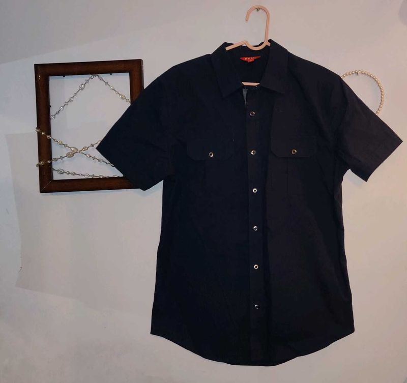 Navy Blue Guess Button Up