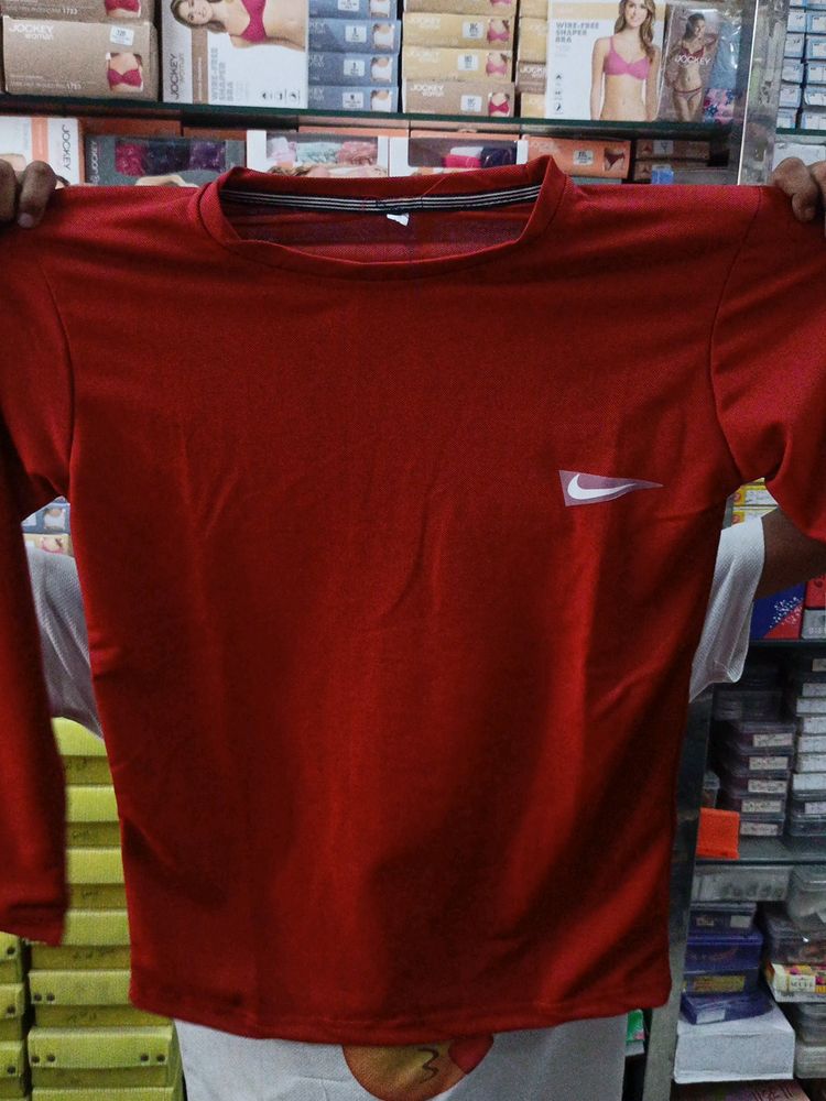 Full Sleeve Red Color T Shirt For Men Women