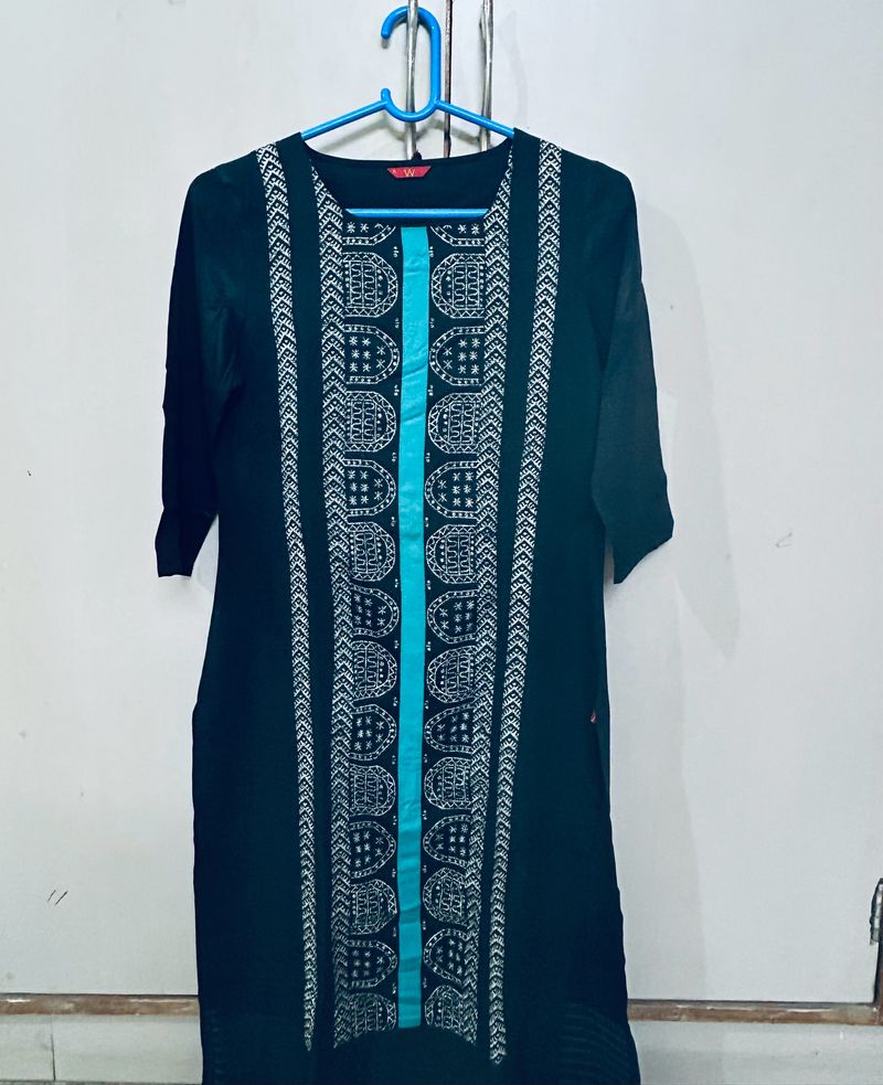 W Women's Viscose Regular Kurta