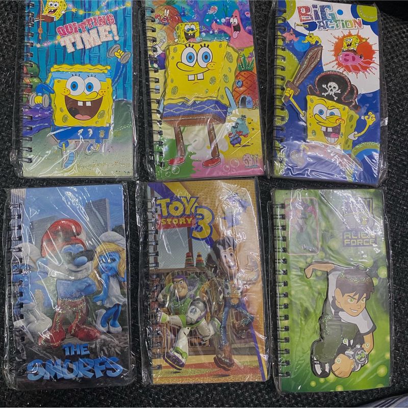 Pack Of 6 3D Cartoon Print Notepads