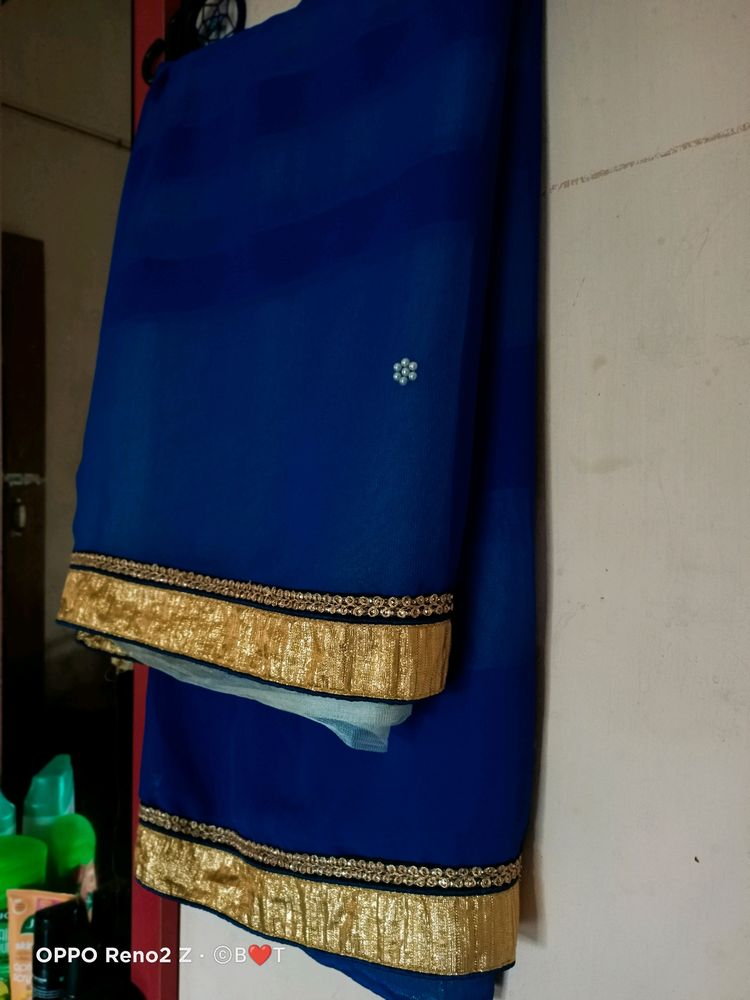 ROYEL BLUE N WHITE Combination Saree💙🤍