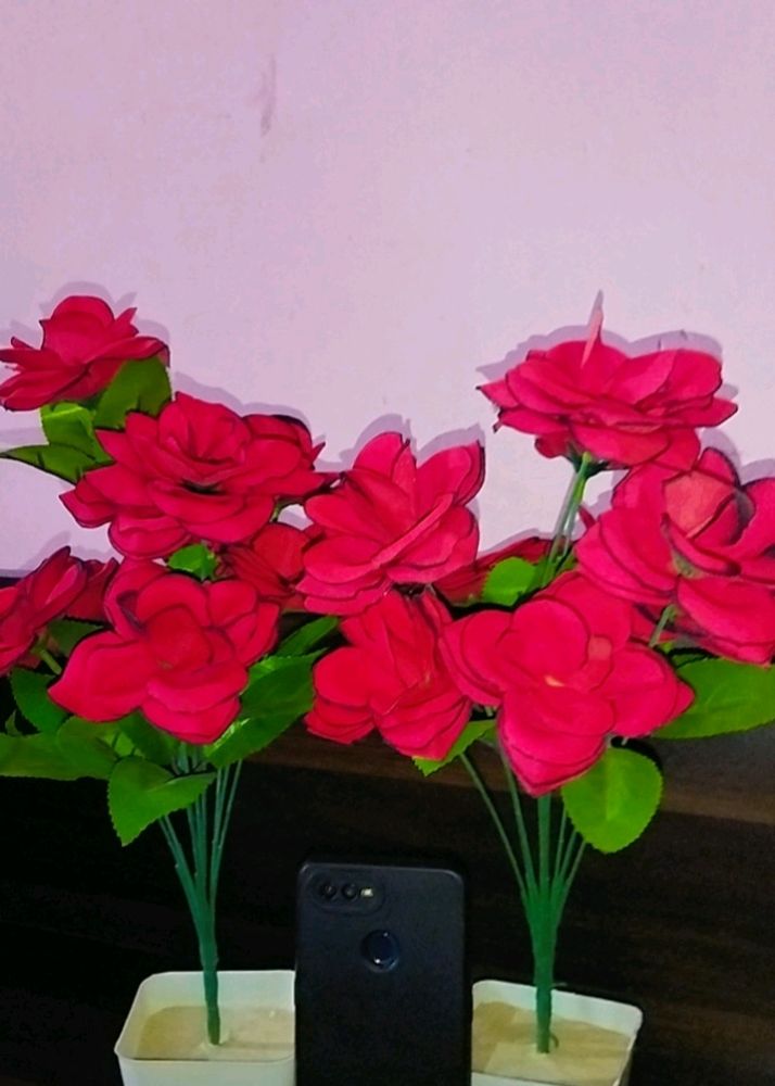 Flowers With Pot (Artificial).Very Attractive 2pc