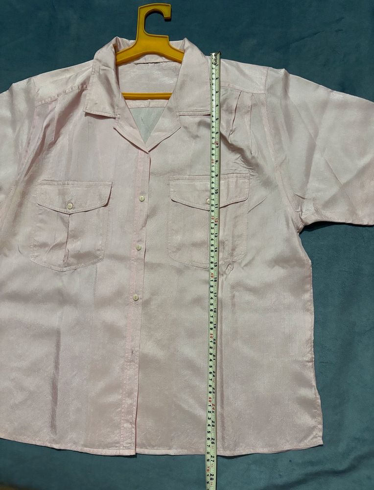 Baby Pink Silk Shirt