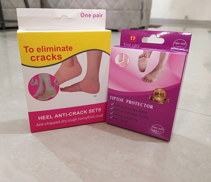 Anti Crack Half Heel Silicone Socks and Toe