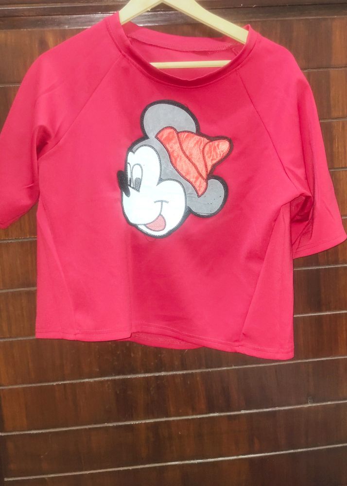 Red micky mouse top