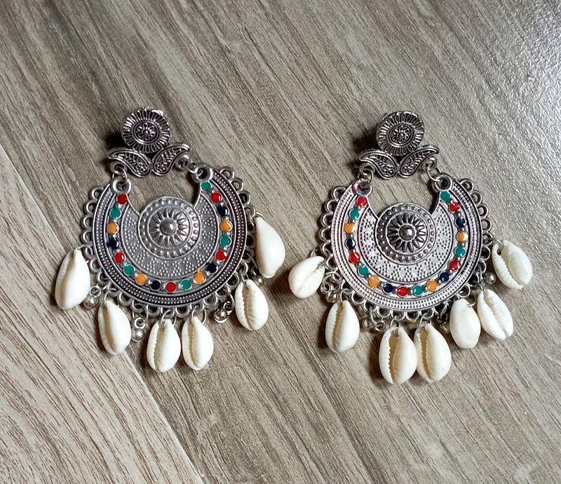 Oxidized Silver Jhumka.