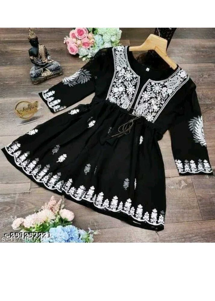 Black Chikankari Kurti