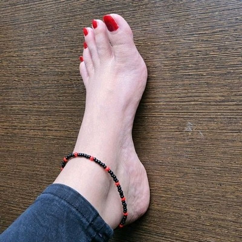 Red And Black Anklet
