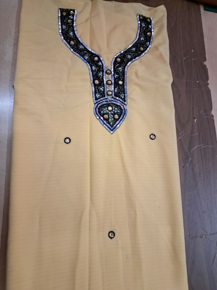 Light Yellow Kurta Material