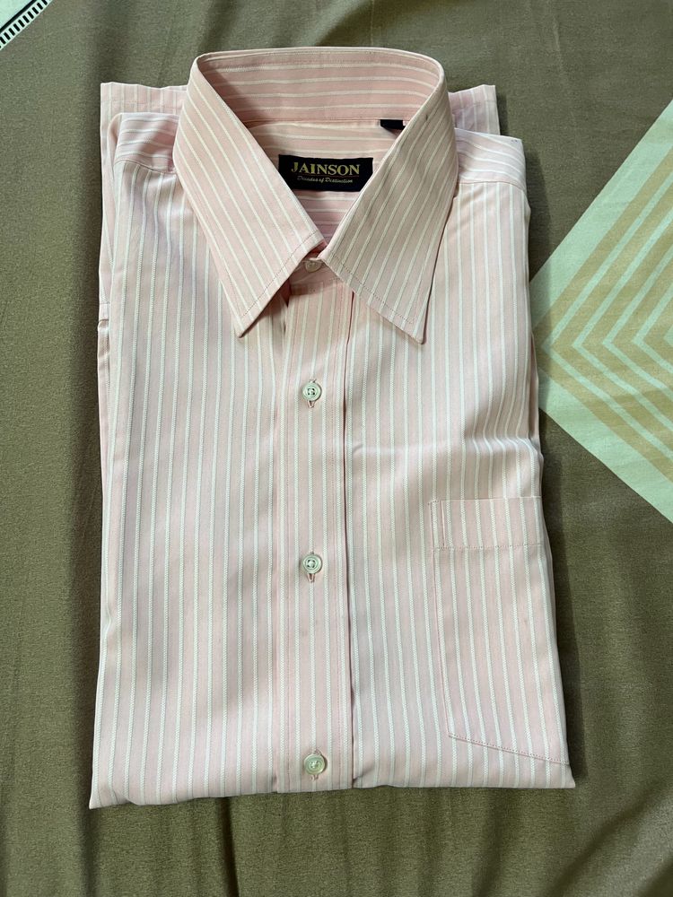 Mens Formal Shirt- Pink Striped