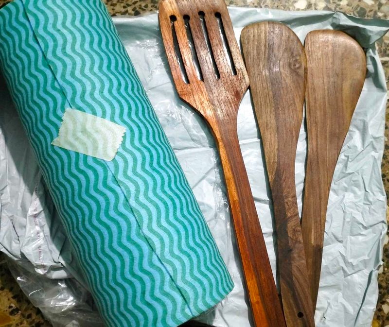 Wooden Spatula And Kitchen Reusable Tissue