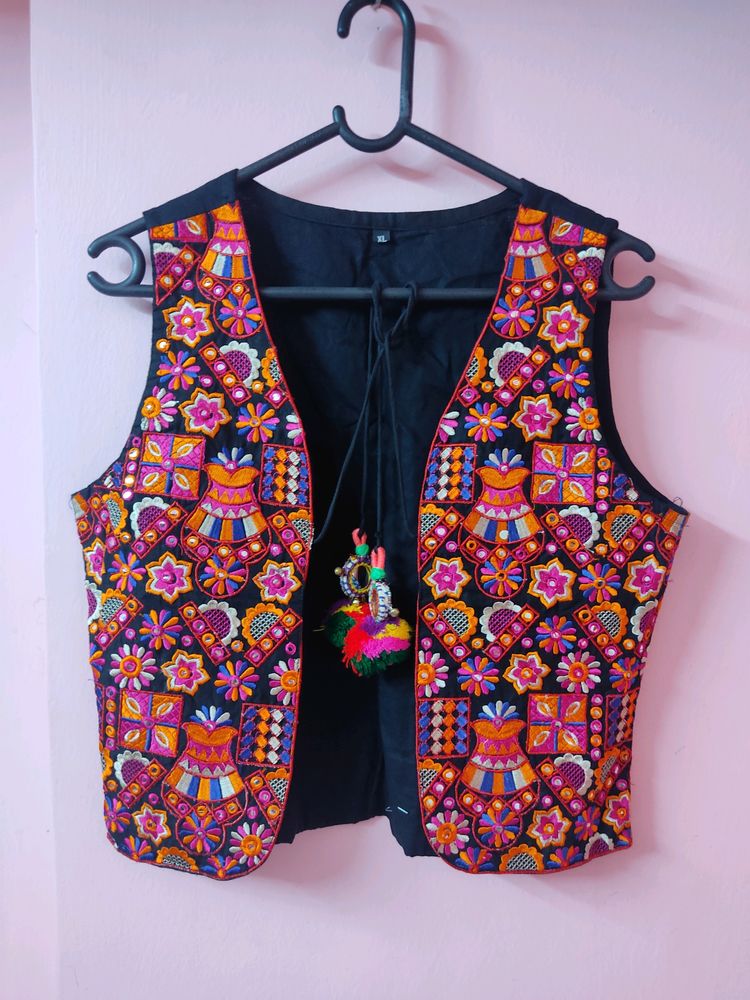 Beautiful Multi-coloured Embroidery Ethnic Jacket