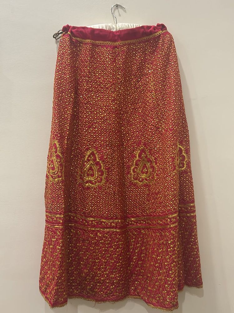 Ethenic Pink With Golden Sequence Lehenga