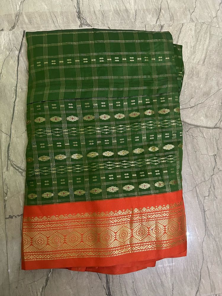 Beautiful Green Pattu Parikini/Pavadai/Lehenga