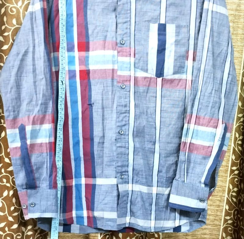 Shirt Blue Pure Cotton High Quantity Standard