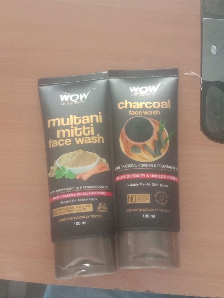 Wow Multani Mitti + Charcoal Face Wash